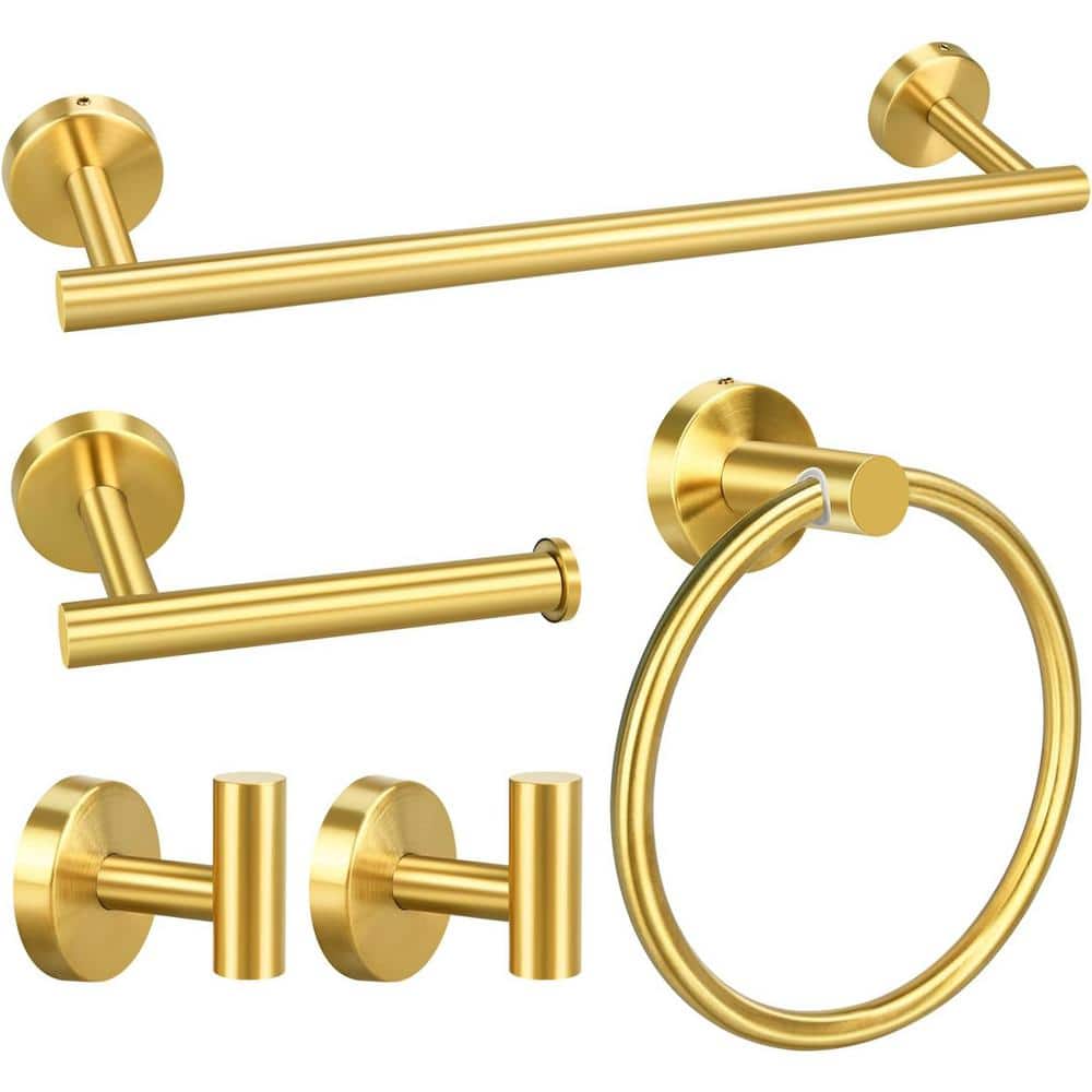 5-Pieces Bath Hardware Set-16 Hand Towel Bars, Toilet Paper Holders, Tow