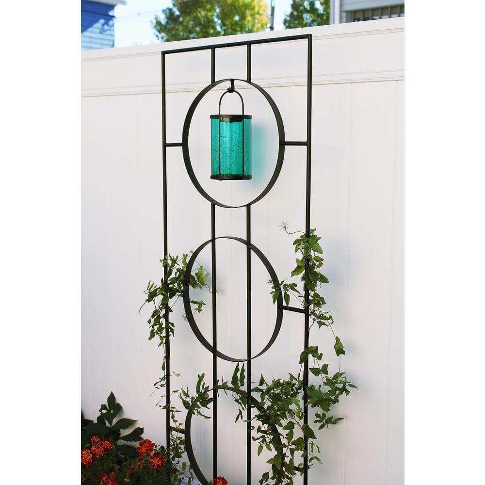 Zen Harmony 44" Black Wrought Iron Garden Trellis