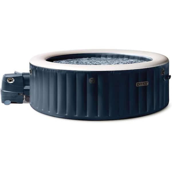 PureSpa Plus 4-Person 140 Jet 120V Inflatable Hot Tub with Bubble Massage, LED Light, 2 Headrests