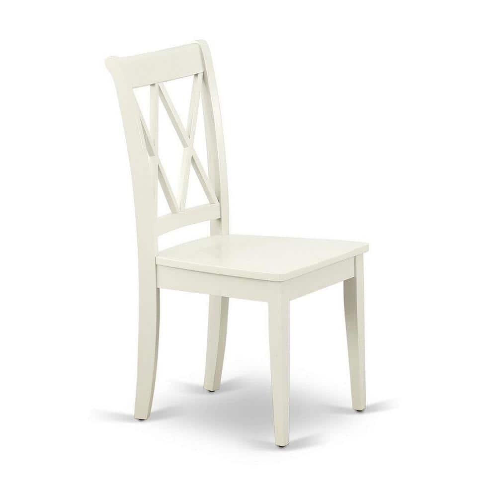 Linen White Rubber Wood 3-Piece Dining Set with Double X Back Chairs
