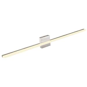 39.3 in. 1-Light 24-Watt 3000K Warm White Chrome Integrated LED Vanity Light Bar for Bathroom