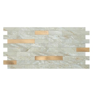 Light Brown Marble Look 12 in. x 6 in. Vinyl Peel and Stick Backsplash 20-Pack