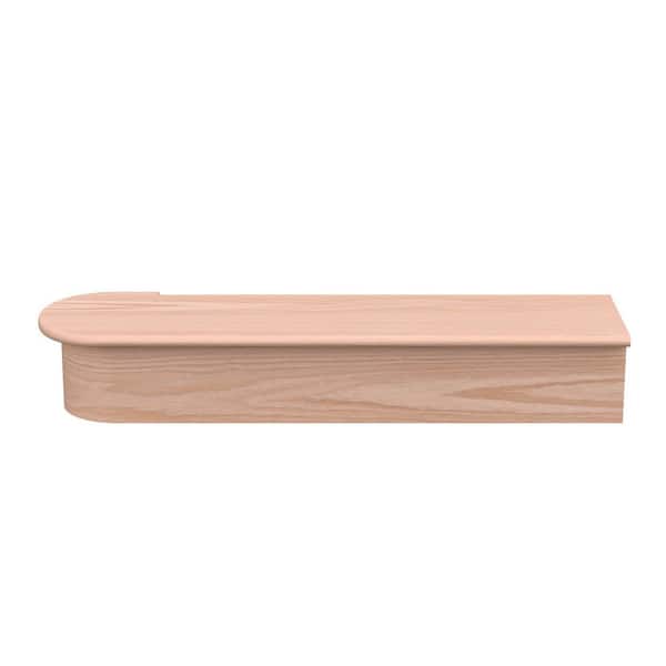 Stair Parts 12-1/2 in. x 58-3/8 in. Red Oak Bullnose Starting Tread