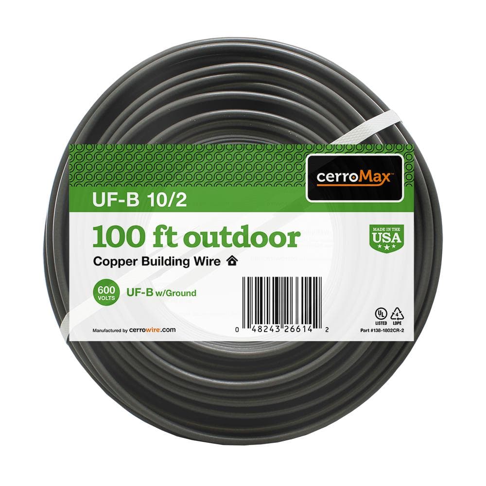  10 gauge AWG Green Ground Wire 100 ft Solid Copper UL Listed :  Tools & Home Improvement