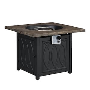 24.5 in. H x 32 in. W Black Metal Outdoor Fire Pit Tabe
