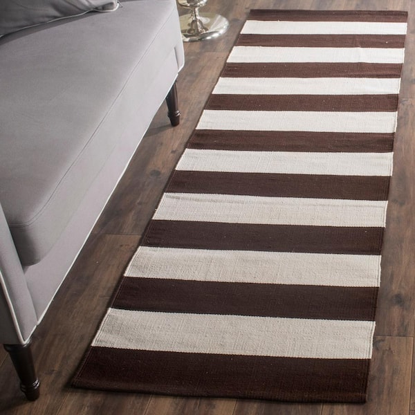 Montauk Chocolate/Ivory 2 ft. x 7 ft. Striped Runner Rug