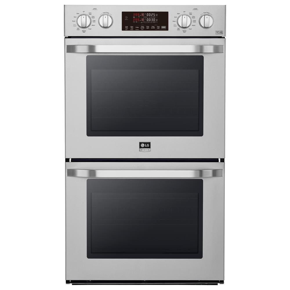 LG STUDIO 30 in. Smart Double Electric Built-In Wall Oven with Self-Cleaning in Stainless Steel, Silver