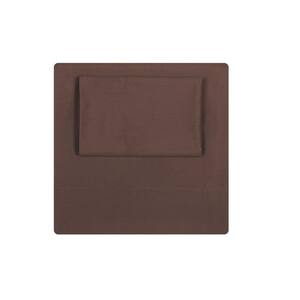 Brown 3-Piece Solid 180 Thread Count Microfiber Twin XL Sheet Set