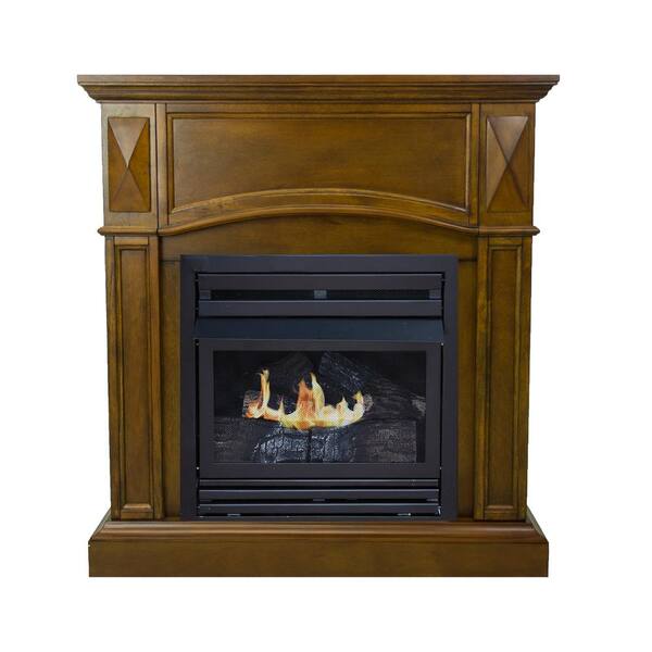Pleasant Hearth 20,000 BTU 36 in. Compact Convertible Ventless Natural Gas  Fireplace in Heritage VFF-PH20NG - The Home Depot