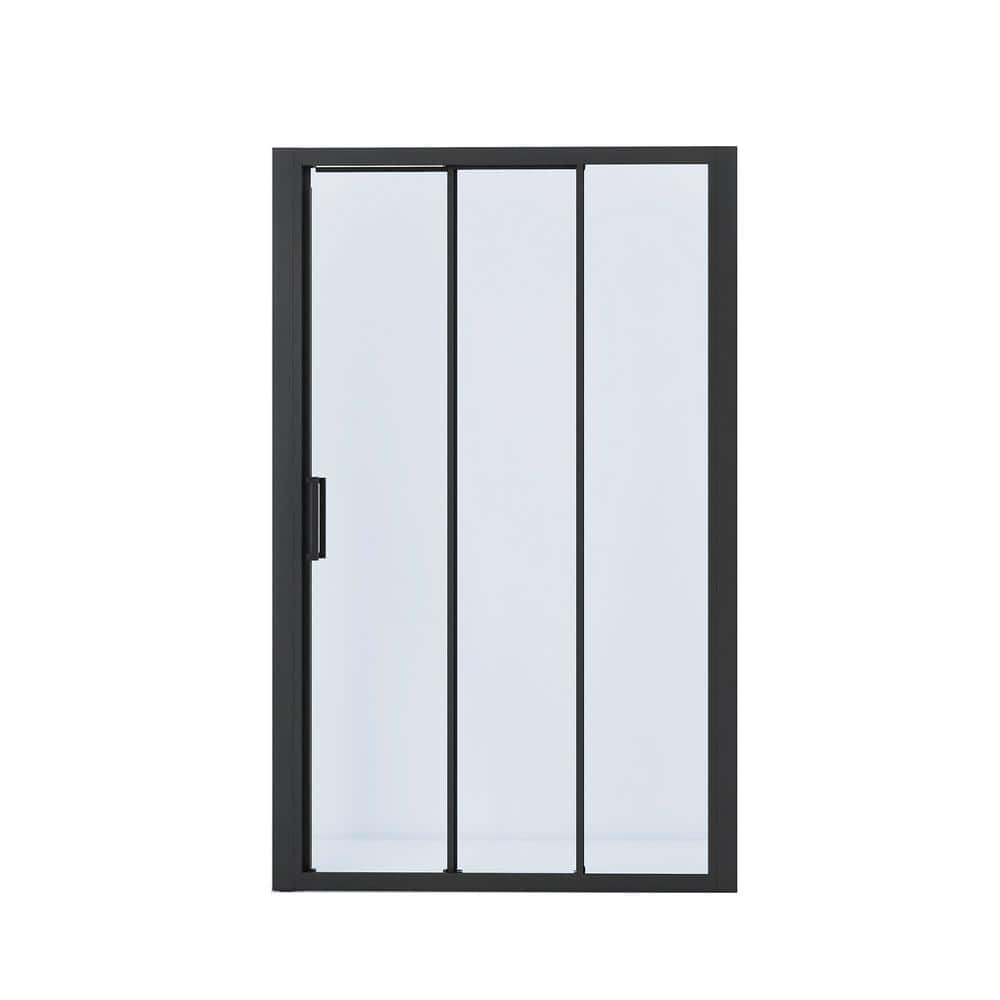 48 in. W x 70 in. H Sliding Framed Shower Door in Matte Black Finish with Clear Glass price history on PriceWatchPro