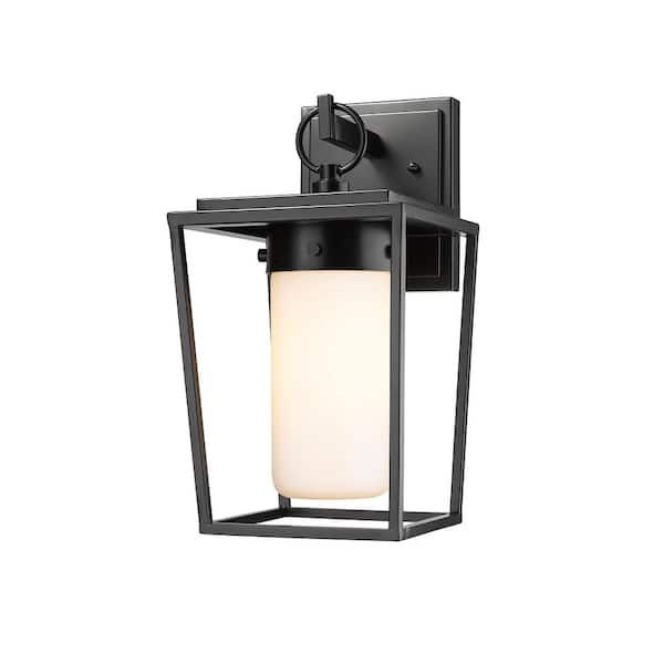 Unbranded Sheridan Black Outdoor Hardwired Wall Sconce with No Bulbs Included