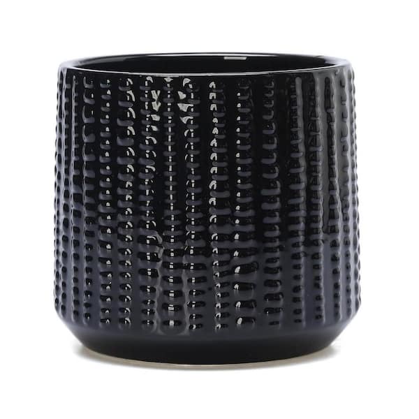 Black Ceramic Indoor/Outdoor Planter (5 in. W x 5 in. H