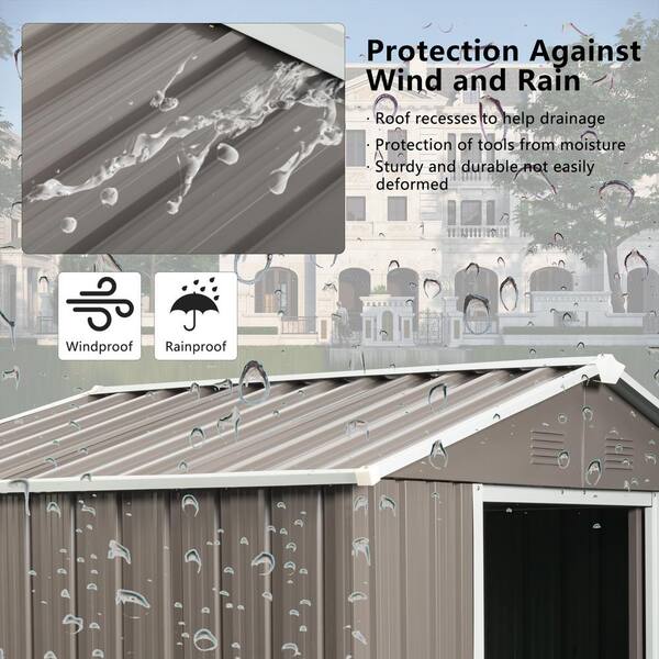 Unbranded - 6 ft. x 5 ft. Gray Outdoor Metal Garden Storage Shed for Garden, Lawn (30 sq. ft.)