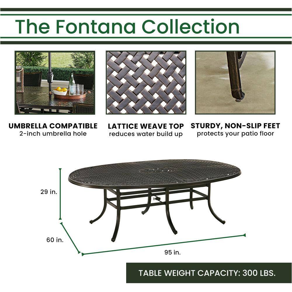 Fontana 9-Piece Bronze Outdoor Dining Set with Swivel Rockers