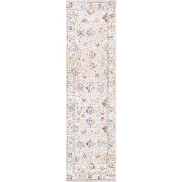 Pasargad Home Heritage Beige 2 ft. 6 in. x 8 ft. Floral Area Rug