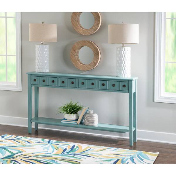 Turquoise Hall Table Turquoise Console Table Centerpieces Entryway Table Decor The House