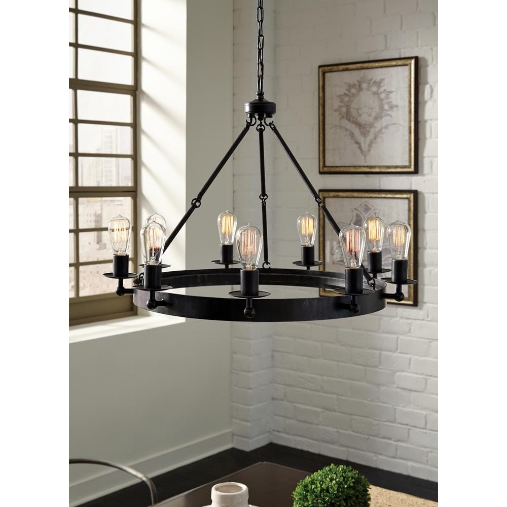 Stardust Finish 5-Light Chandelier with Clear Beveled Shade