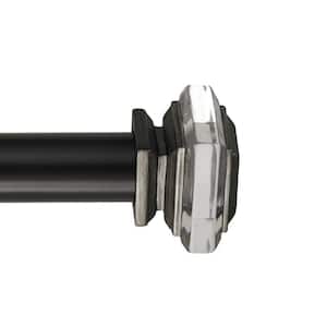 28 - 48 in. Telescoping Single Curtain Rod Kit in Oil Rubbed Bronze with Lalique Finials