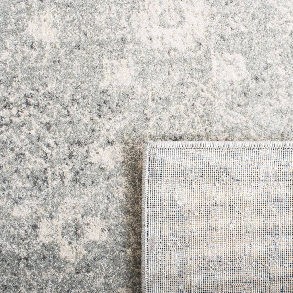 Silver and Ivory High Pile Synthetic Square Rug