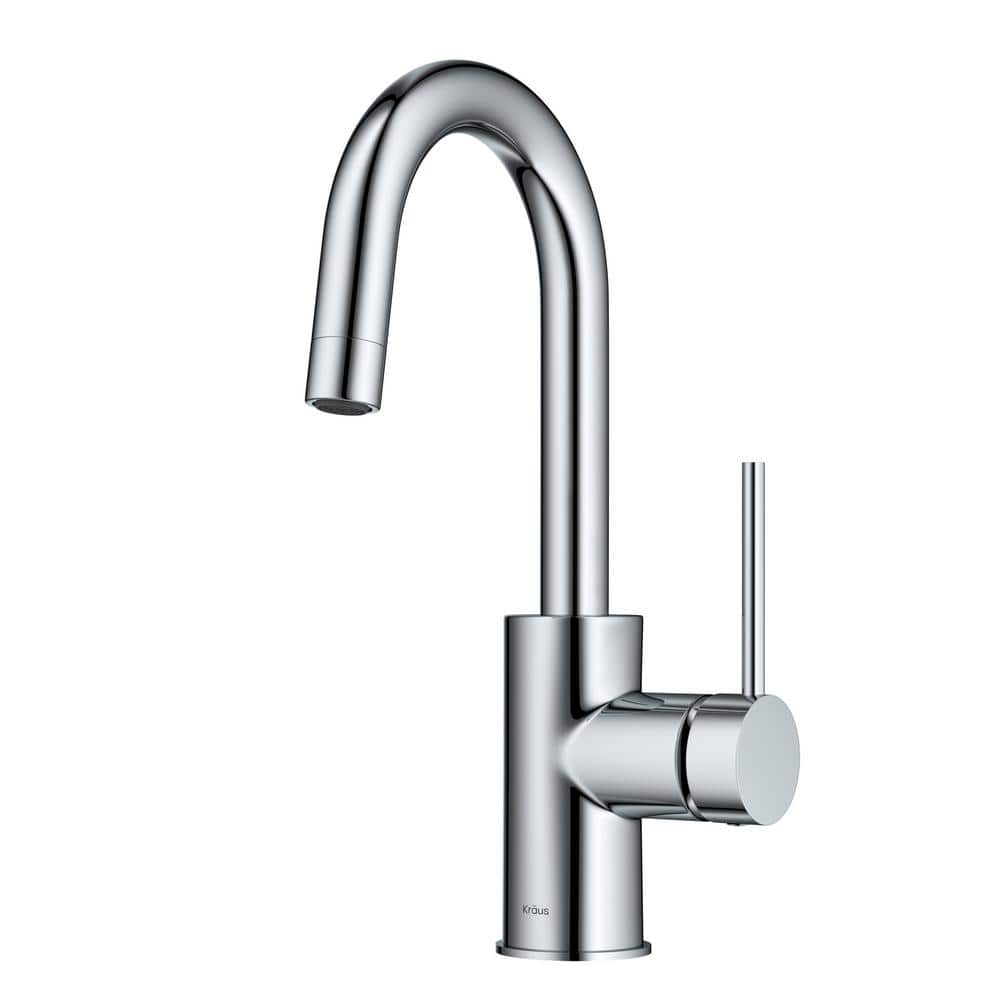 KRAUS Oletto Single Handle Kitchen Bar Faucet in Chrome Finish並行