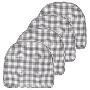 Gray, Houndstooth Stitch Memory Foam U-Shaped 16 in. x 16 in. Non-Slip Indoor/Outdoor Chair Seat Cushion(6-Pack)