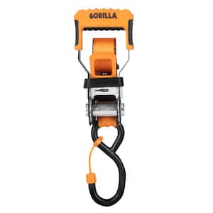 Gorilla 2 Pk 1 in. x 12 ft. Ratchet Strap W/Orange Gorilla Grip Handle W/Cap Locks (Orange Webbing)