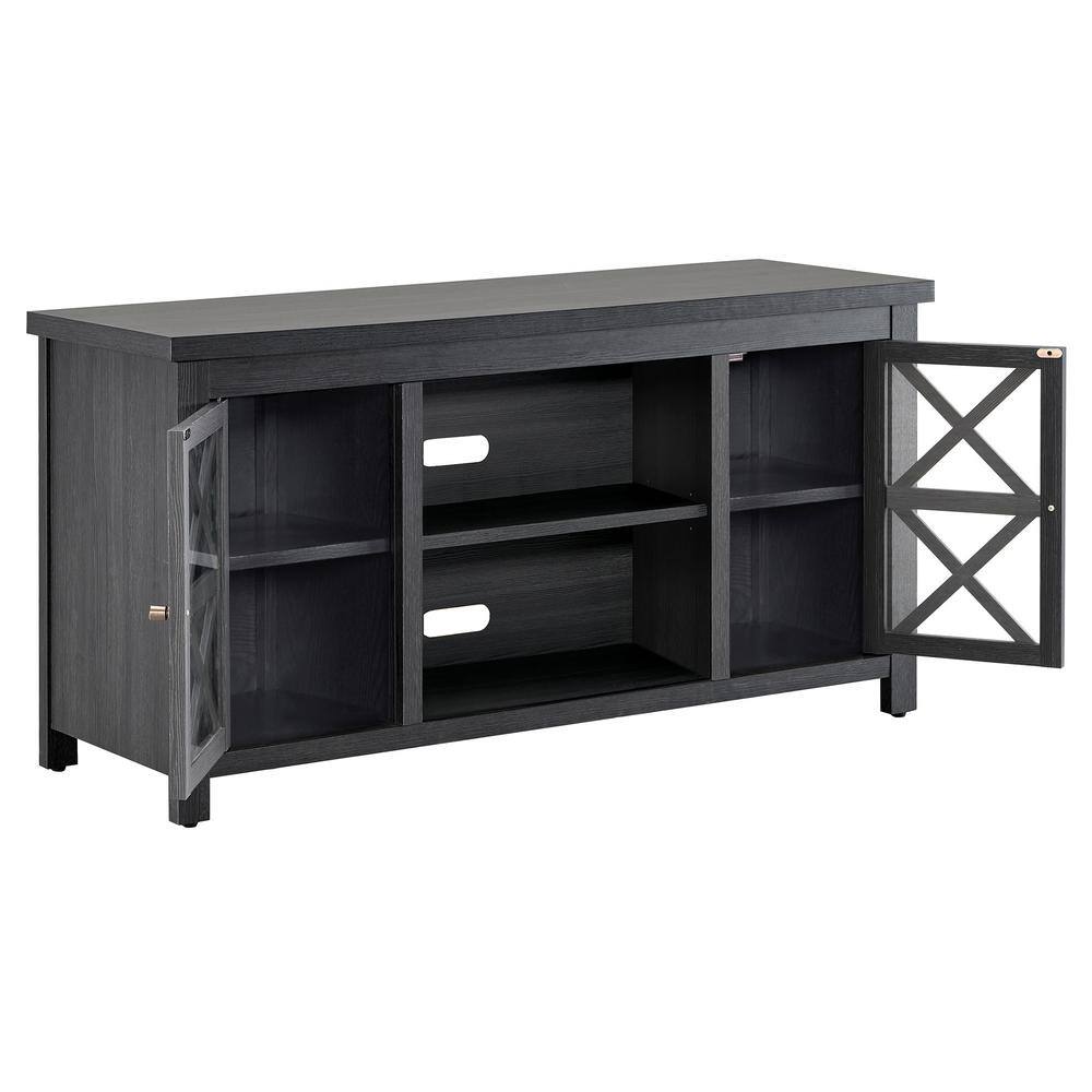 Charcoal Gray Modern Farmhouse TV Stand with Cabinet