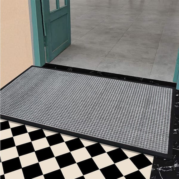 36 W x 60 H A1 Home Collections Rub-Poly Multi Utility Indoor/Outdoor Scraper Doormat Grey 