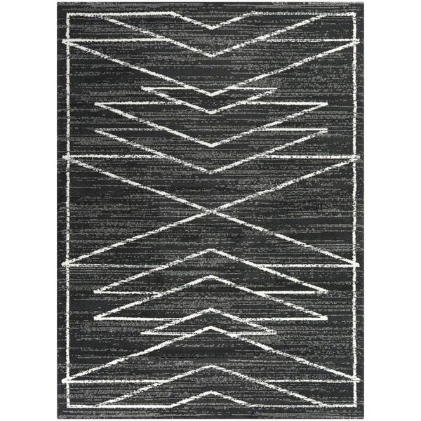 BALTA Laurent Charcoal 5 ft. 3 in. x 7 ft. Geometric Area Rug 3098776