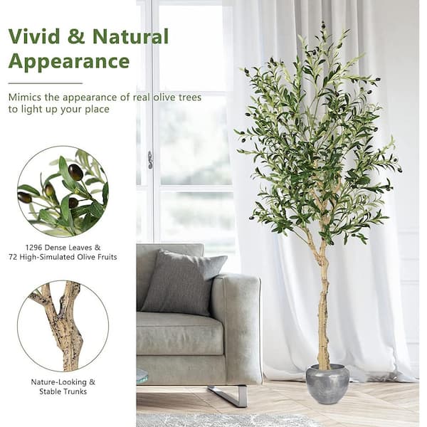4FT Artificial Olive Tree Faux Tree with Lifelike Olive Leaves for Home  Decor