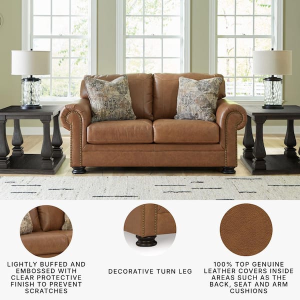 Signature DESIGN BY ASHLEY Carianna 74 in. Solid Leather Match 2