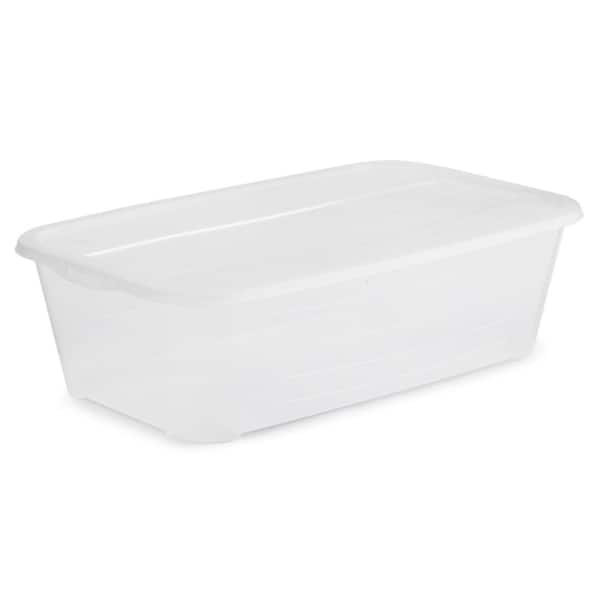 Durable 6.0 Qt. Clear Shoe and Closet Storage Box Container (12-Pack)