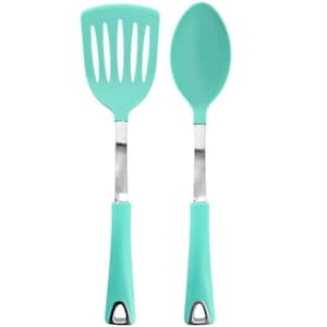 Drexler 2-Piece Slotted Turner and Serving Spoon Set in Turquoise