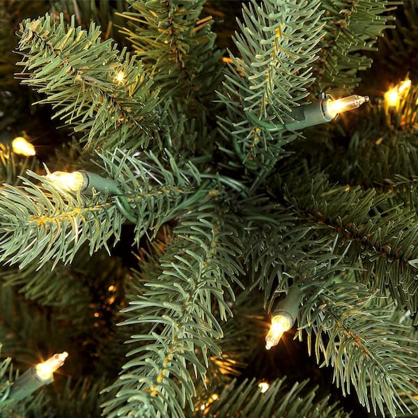 4.5 ft Pre-Lit Flocked Halifax Fir Tree 250 Clear Incandescent Lights, Size: 4.5