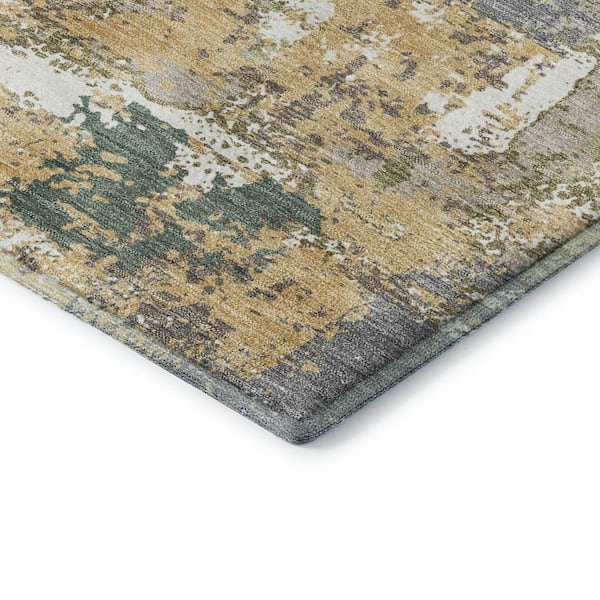 Mayfield Premium Machine Washable Abstract AMF2212 Ivory 9 ft. x 12 ft. Area Rug