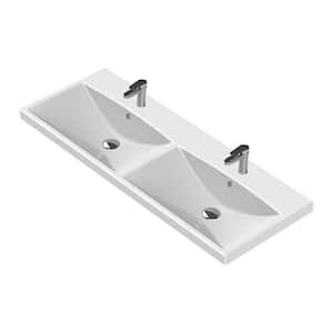 Elite Wall Mounted Bathroom Sink in White