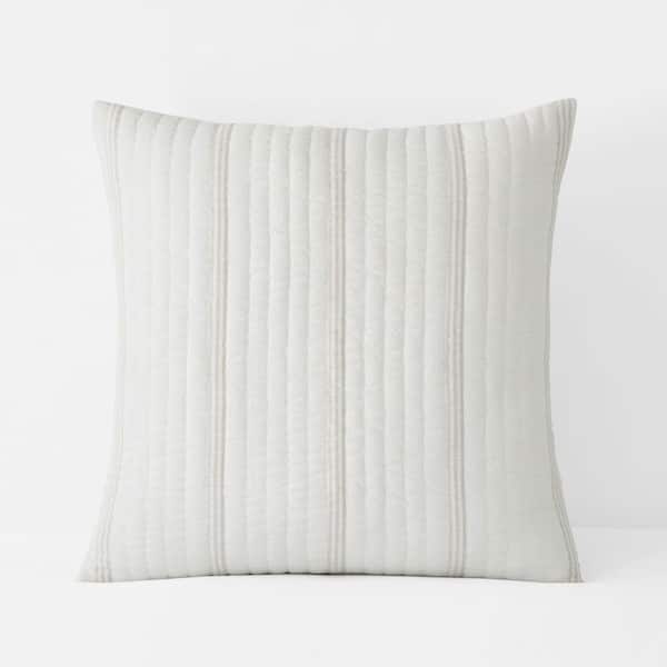 The Company Store Company Cotton Stripe Beige Quilt Cotton Euro Sham