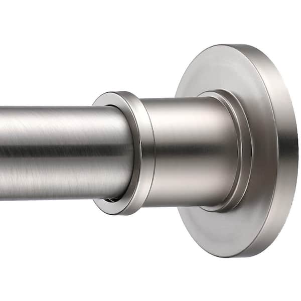 Industrial Adjustable Tension Shower Curtain Rod, 43 to 72 in. Rustproof Brushed Nickel Stainless Steel