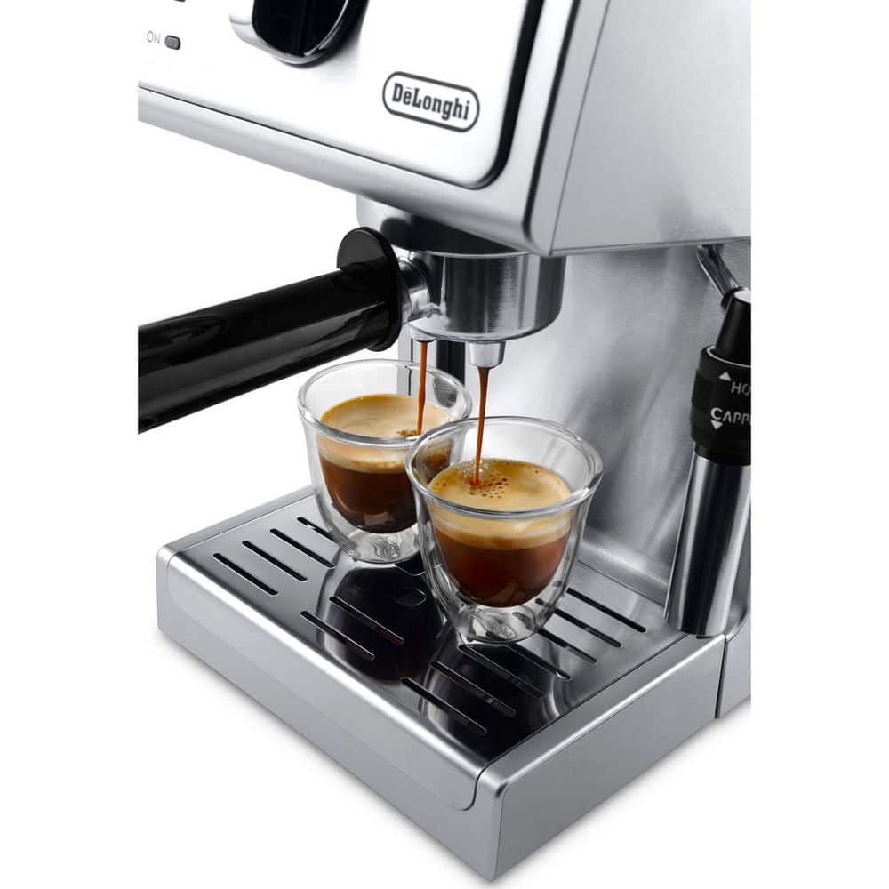 2 Cup 15-Bar Stainless Steel Espresso Machine and Cappuccino Maker with Manual Frothier - Thumbnail 5