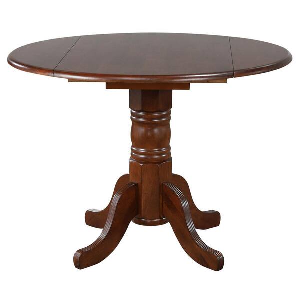 Distressed Antique French Oak Round Side Table with Pedestal Base