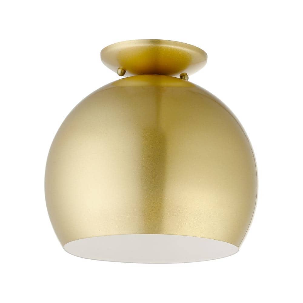 Branbury 10 in. 1-Light Soft Gold Globe Semi Flush Mount price history on PriceWatchPro