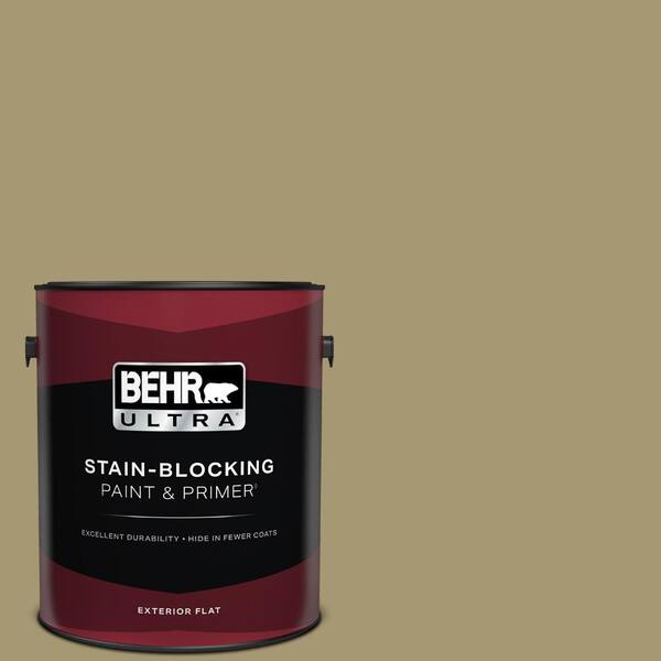 BEHR ULTRA 1 gal. #S330-5 Dried Chive Flat Exterior Paint & Primer