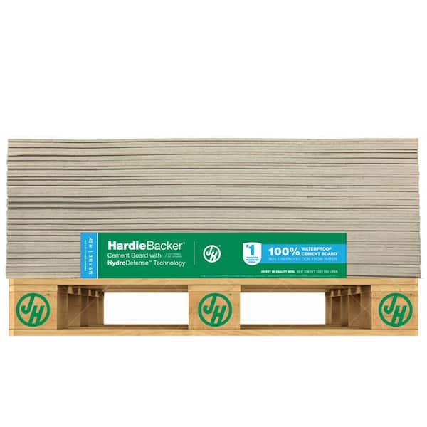 HardieBacker with HydroDefense Technology 1/2 in. x 3 ft. x 5 ft. Waterproof Cement Backer Board 1000-Sheets