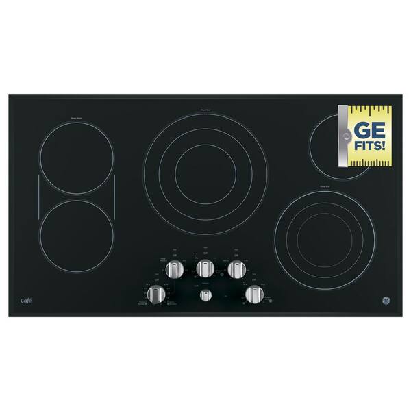 GE 36 in. Radiant Electric Cooktop in Stainless Steel with 5 Elements including Tri-Ring Power Boil
