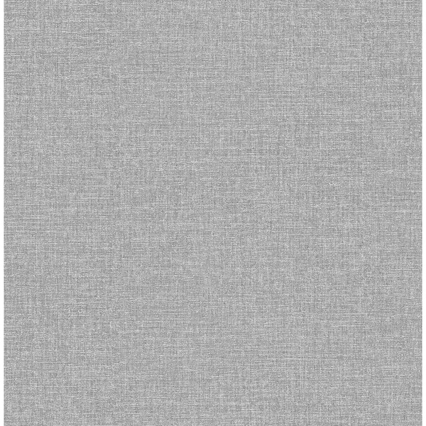 Brewster Home Fashions Glen Dark Grey Linen Strippable Non-Woven Paper Wallpaper