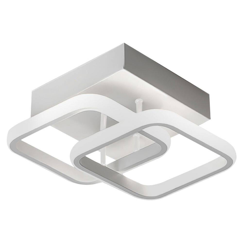 7.87 in. 1-Light White Modern Square Elegant Semi-Flush Mount LED Ceiling Light price history on PriceWatchPro