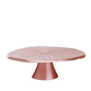 14-1/2 in. D Rose Gold "Lily Pad" Cake Stand