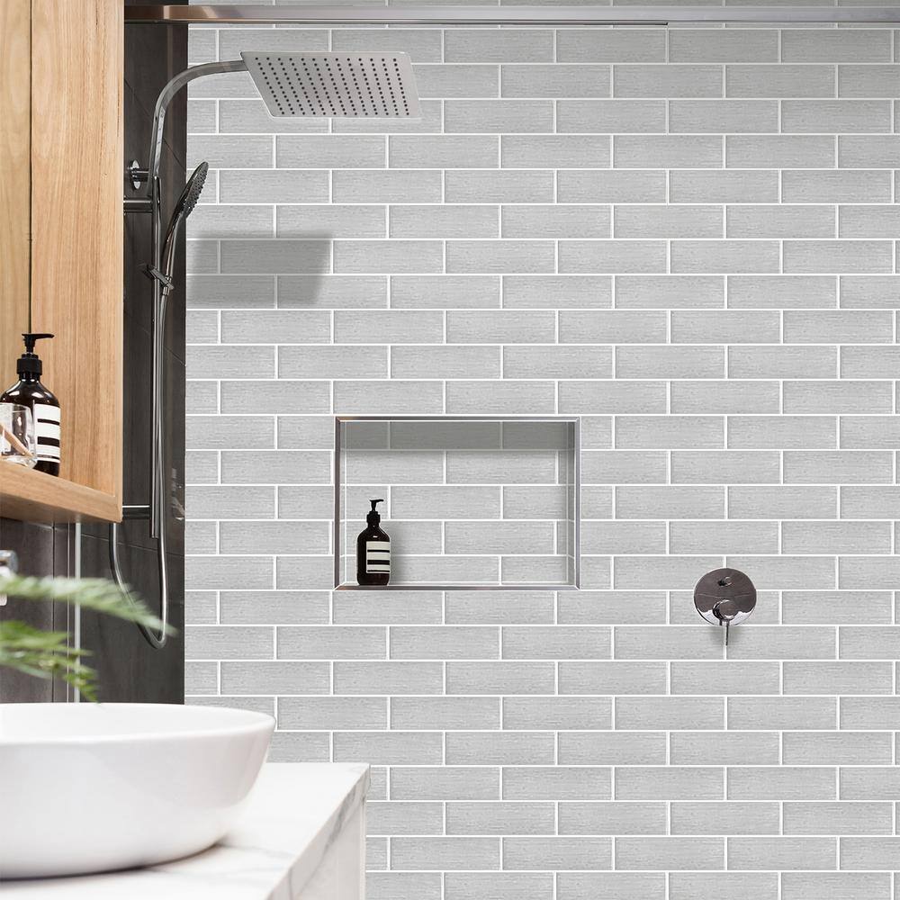 Hearth Gray Polished Porcelain Subway Wall Tile