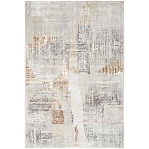 Nourison Iliana Grey 5 ft. x 7 ft. Abstract Contemporary Area Rug