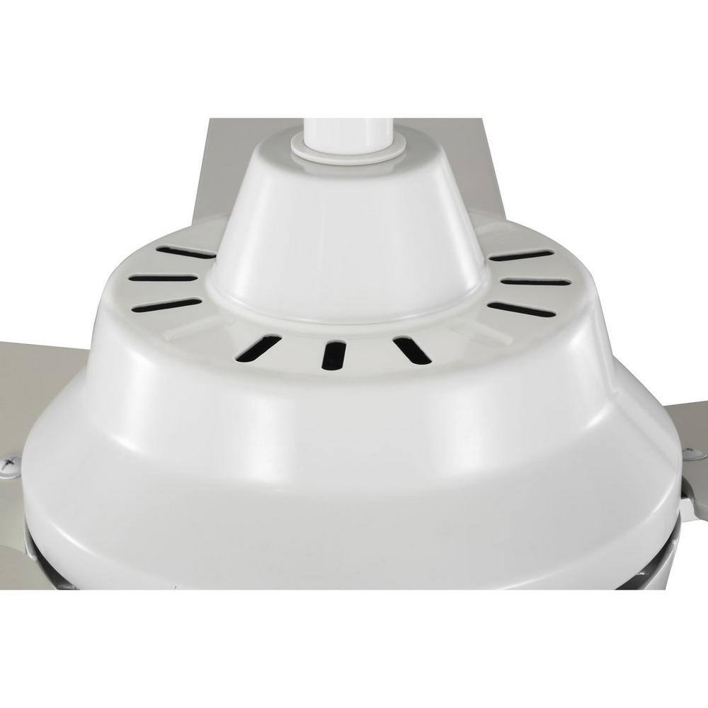 Satin White 52-Inch Ceiling Fan with Wicker Shade and LED Light
